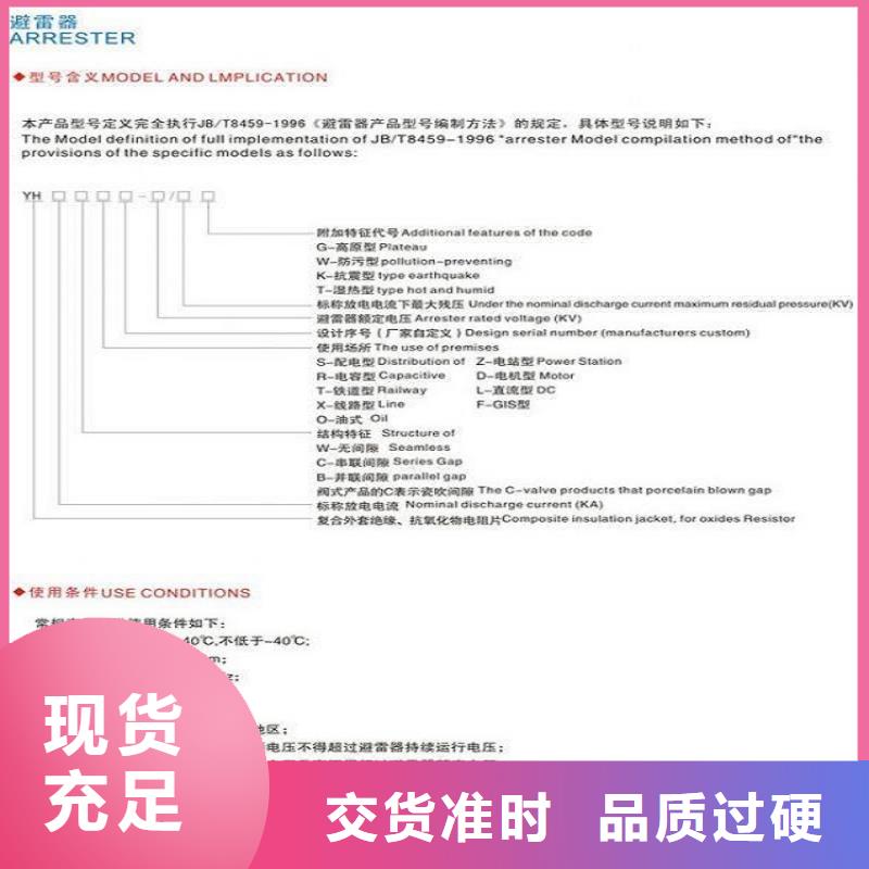 避雷器Y10W1-96/232【浙江羿振电气有限公司】