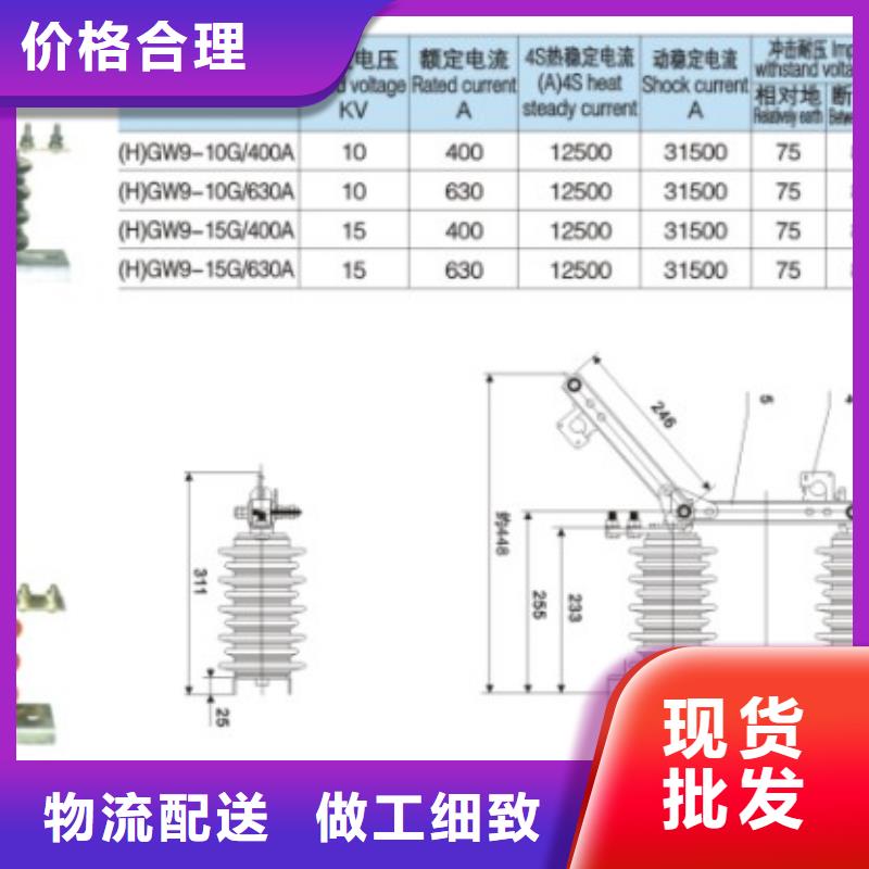 户外高压交流隔离开关：HGW9-10G(W)/400询问报价.